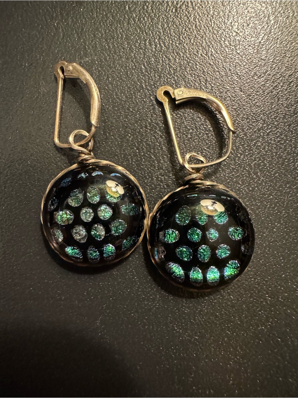 Sterling Silver Dichroic Art Glass Earrings